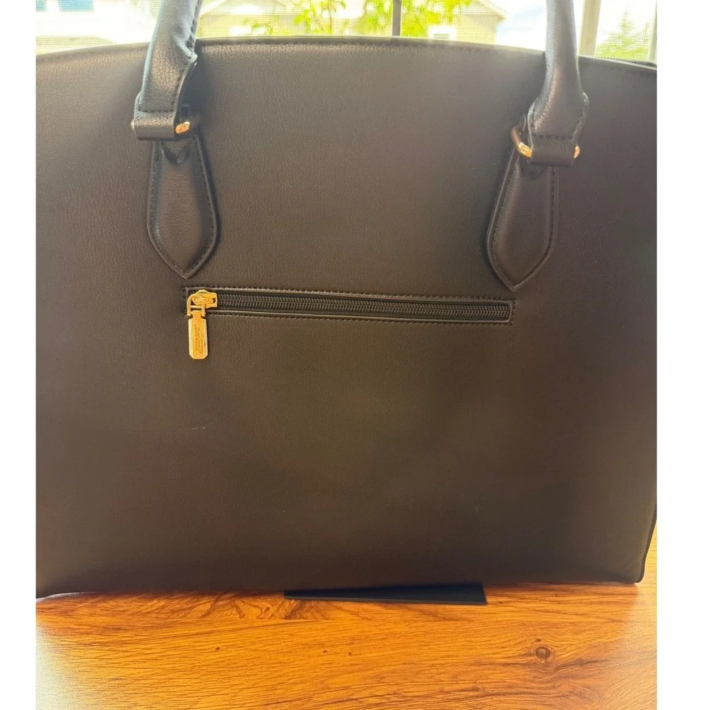 LOVEVOOK Black‎ Faux Leather Laptop Tote Bag Tassel Work Briefcase Women's